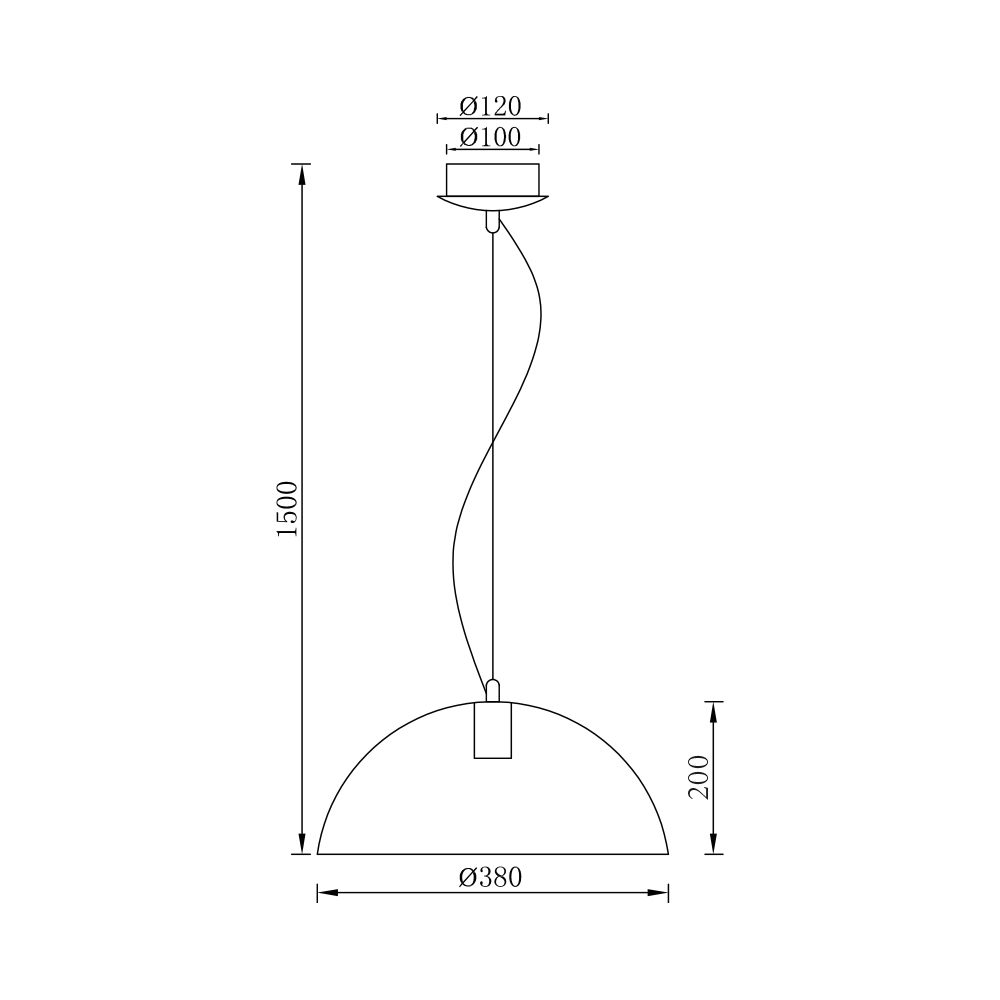 Pendul semi-sfera metal P007R-1H-1xE27, max 23W