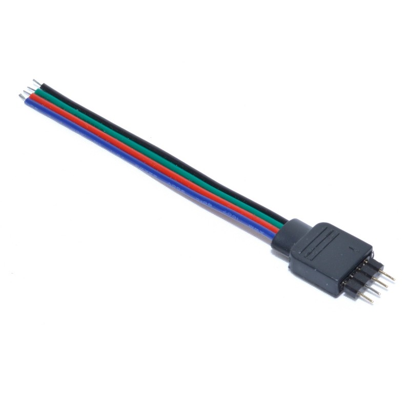 Conector banda led RGB cu mufa si 4 fire de 10cm