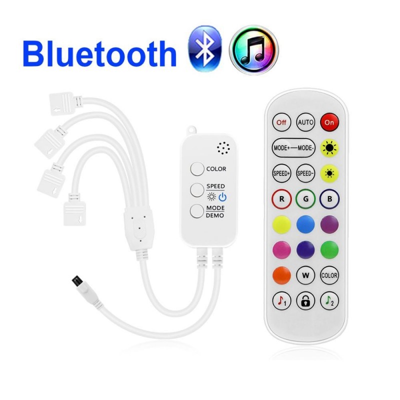 Controller Banda Led RGB cu Bluetooth si telecomanda, alimentare 4 benzi