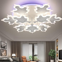 Lustra tip Led Leaf Design 9, cu telecomanda, 224W, alb, cu Trei modalitati de iluminare