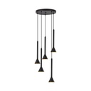 Lustra 5 pendule Longspot P011R-5H-5xGU10 rotund negru max 5x10W