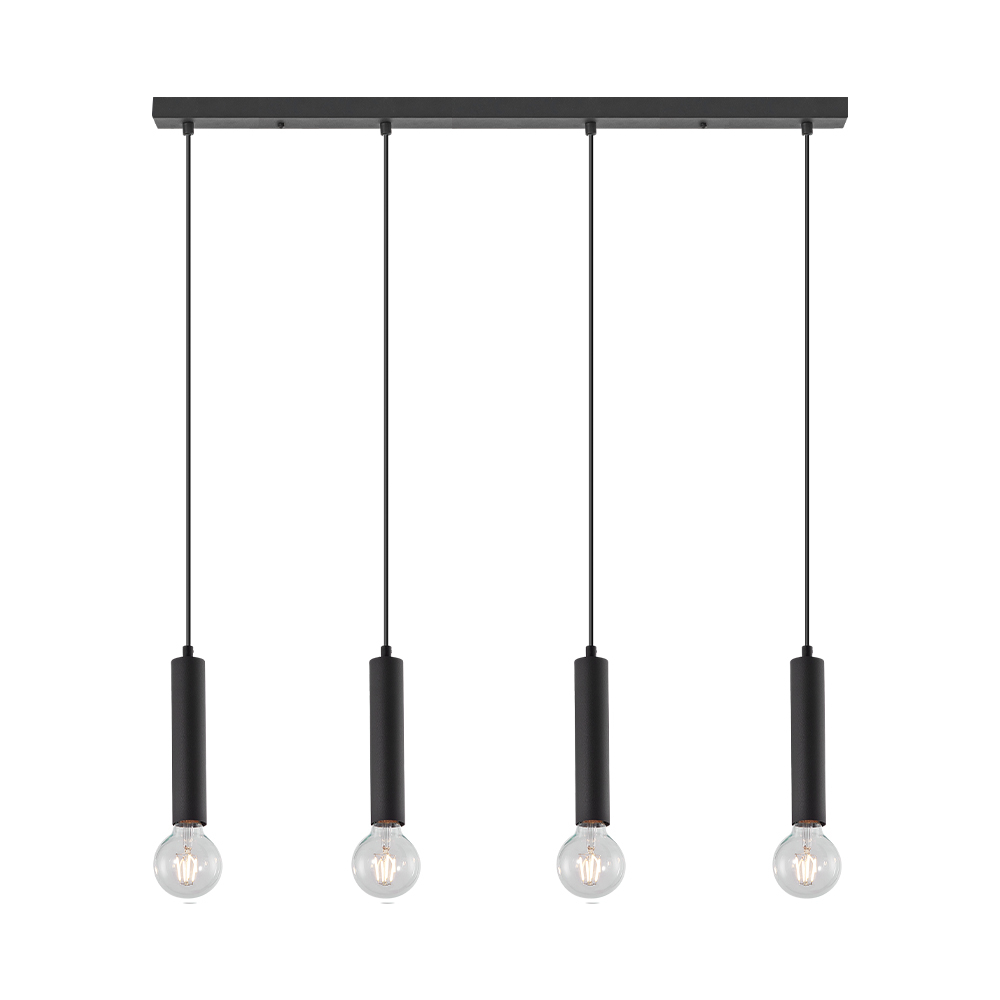 Lustra suspendata cu 4 pendule negre G005S-4H-4xE27, max 4x23W