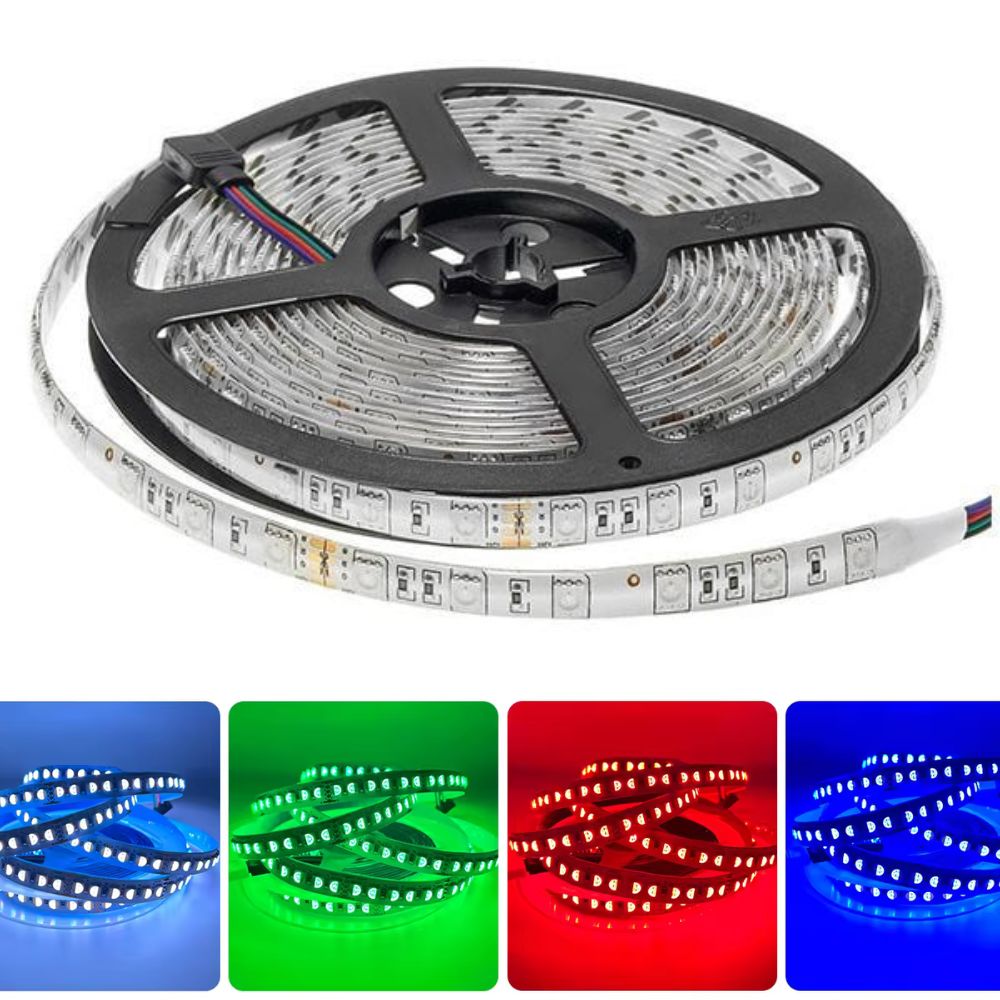 Banda Led 12V RGB SMD5050, 60leduri, IP65, 5m