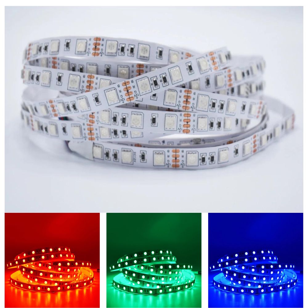 Banda Led 12V RGB SMD5050, 60leduri, IP20 5m