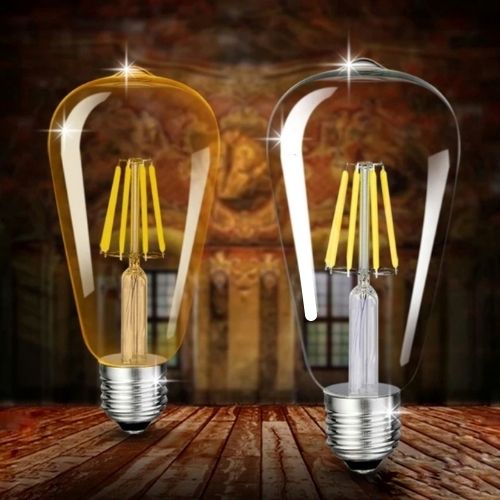 Bec Cu Led de tip Filament Fsl Clasic St64 E27 6.5W 650Lm Lumina Calda 2700K, Auriu