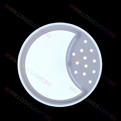 Lustra tip Led Moon Stars, Cu Telecomanda, Trei modalitati de iluminare 3000K/4000K/6500K, 96W