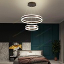 Lustra tip Led, Atarnata, 204W 14280Lm, Doua Cercuri, Maro, 2 Nivele De Iluminat, Cu Telecomanda, Trei modalitati de iluminare