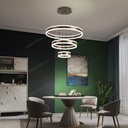 Lustra tip Led, Atarnata, Trei Cercuri, Maro, 3 Nivele De Iluminat, Cu Telecomanda, Trei modalitati de iluminare 3000K/4000K/6500K, 208W