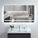 Oglinda Baie Led, moderna Tasi, 90X60cm, cu Dezaburire, Buton Tactil si Oglinda cu Lupa Cosmetica