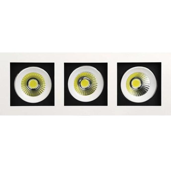 Corp de iluminat tip Spot Led COB, Sabrina-24, 3x8W 1113Lm, Alb cu Negru Reglabil 2700K 100-240V