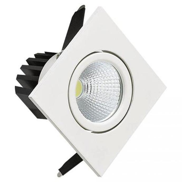 Corp de iluminat tip Spot Led COB, Diana 3W 220Lm, Alb 6400K, Patrat 100-240V IP20