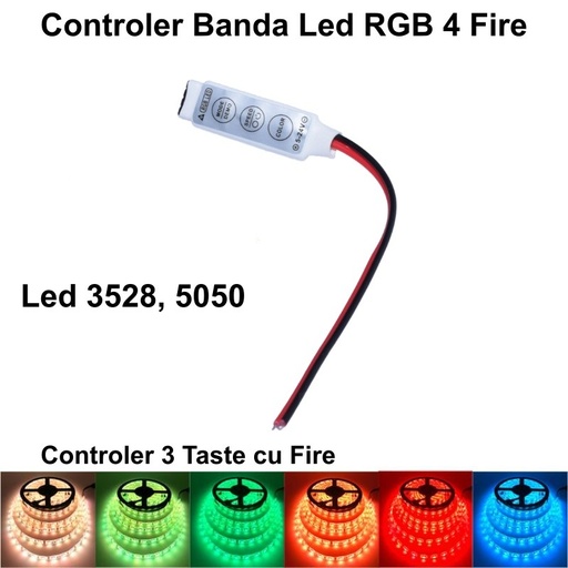 [ALX-18A104] Mini controller Banda Led RGB cu fire