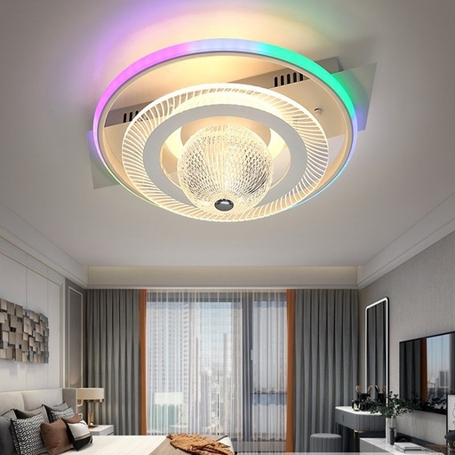 [FSL-9214-400WT+RGB] Lustra tip Led Digital Circle, cu telecomanda, 66W, 3000lm, alb, cu Trei modalitati de iluminare