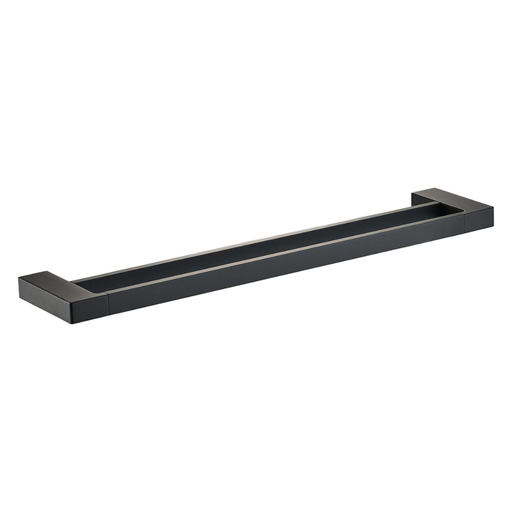 [78602-BLACK] Suport de prosop dublu Tiny Shelf, din alama, cu 2 braturi fixe, negru