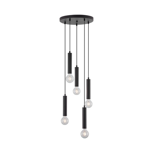 [BR-BV04-00054] Lustra suspendata cu 5 pendule negre G005R-5H-5xE27, max 5x23W